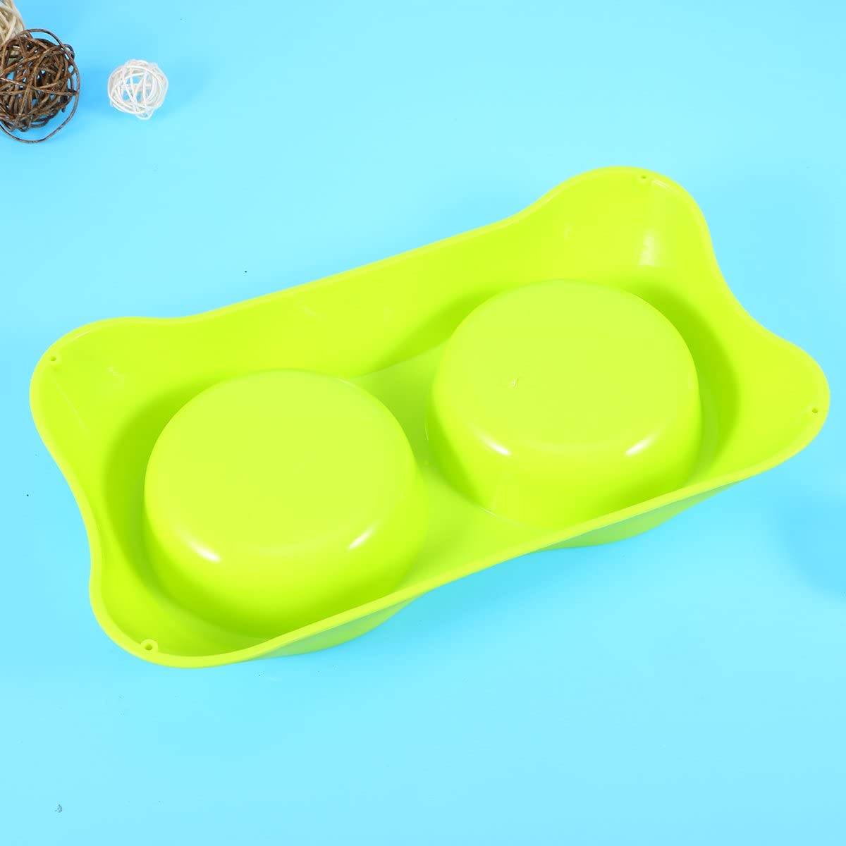  UEETEK Comedero para Perro Gato Mascota Tazón de Agua Alimentación Plato Alimentador Cuencos Doble (Color al Azar) 