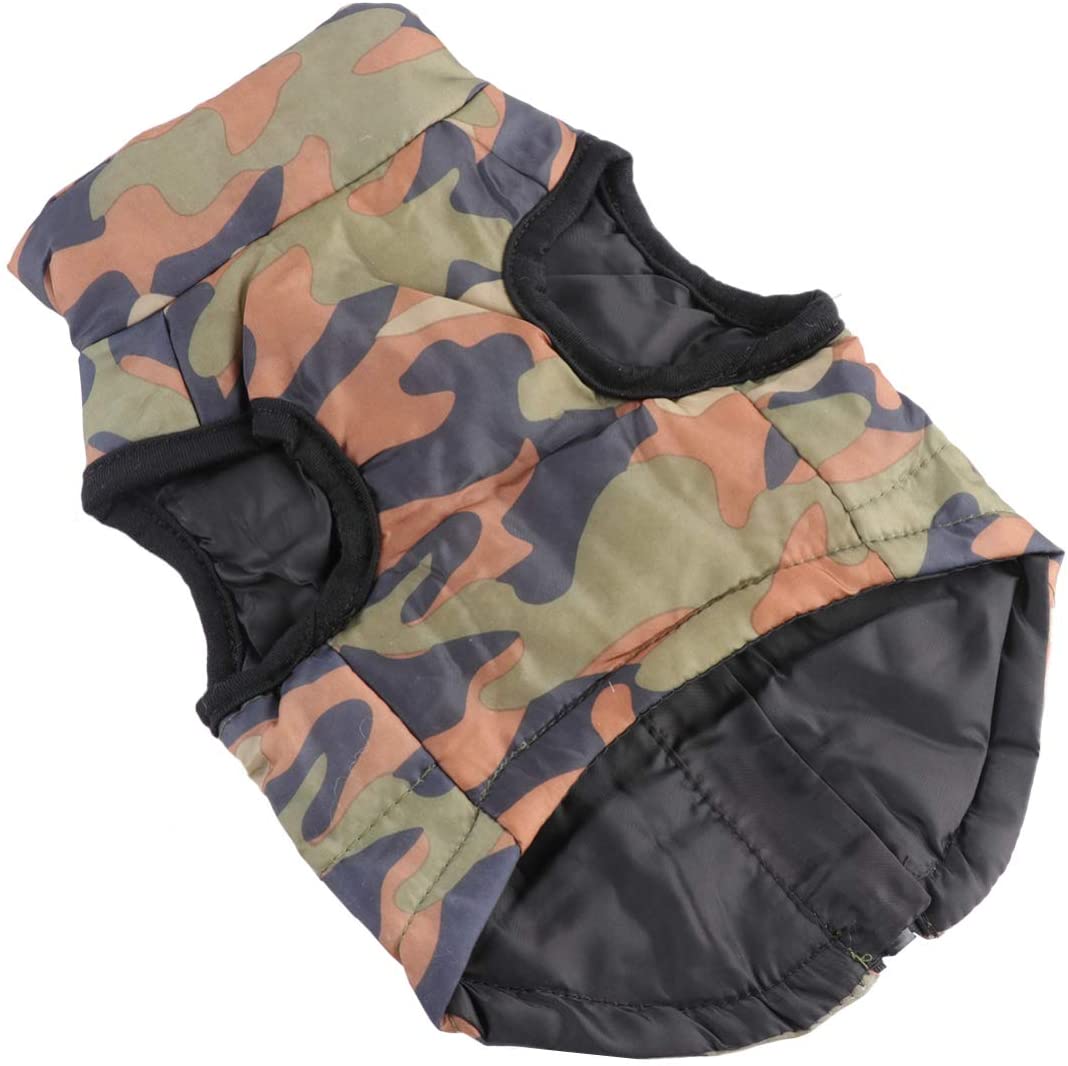  UEETEK Ropa para perros chaqueta otoño invierno suéter de camuflaje Con Cremallera Tamaño L 