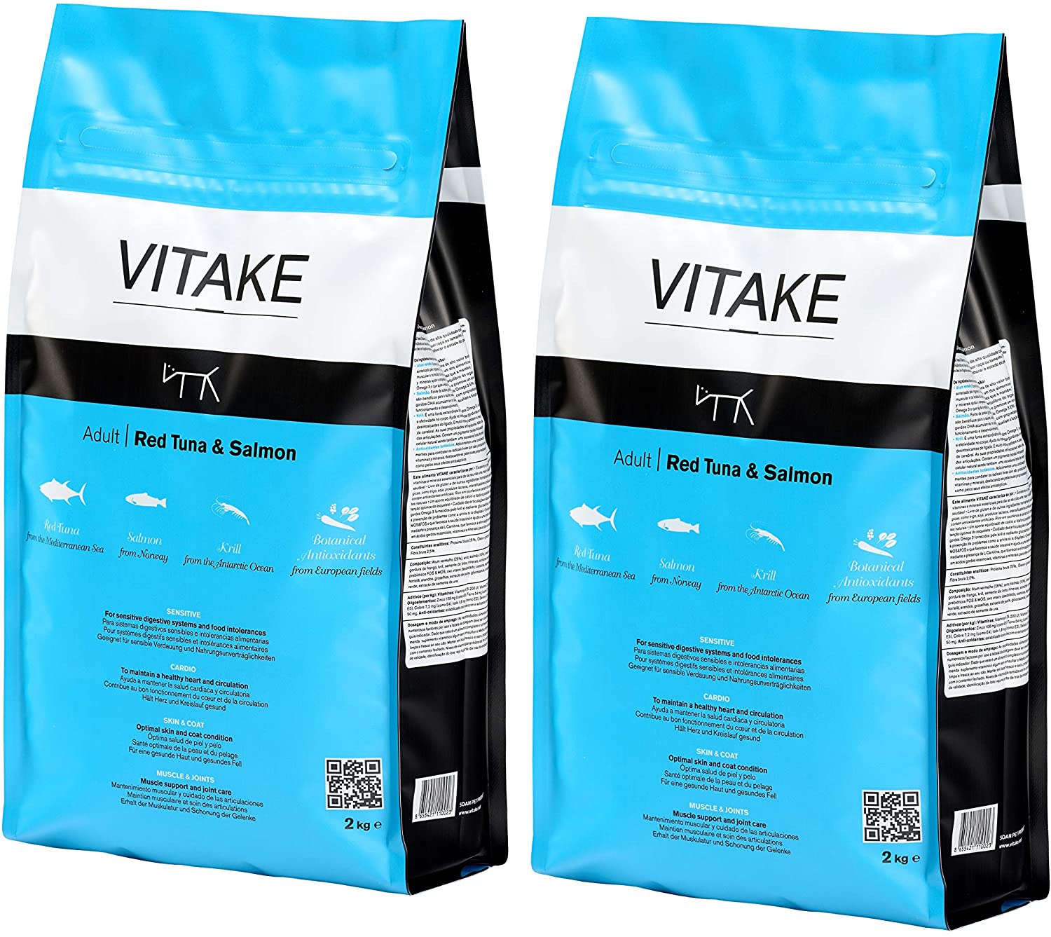  VITAKE Red Tuna & Salmon I Alimento Seco Completo para Perros Adultos I Sin Gluten I con Atún Rojo y Salmón (12 kg) 