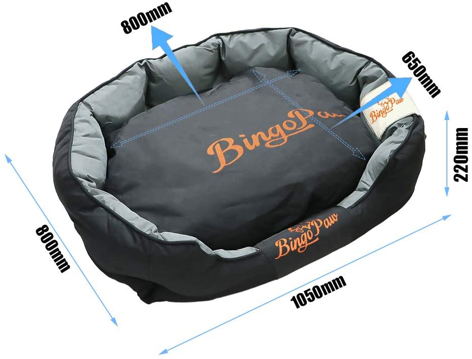  WISFORBEST Cama Cómoda para Perros Colchoneta Grande para Mascotas Cama Impermeable con Cojín Desmontable Suave Sofá para Perros Gatos (XL 105 x 80 x 22cm) 