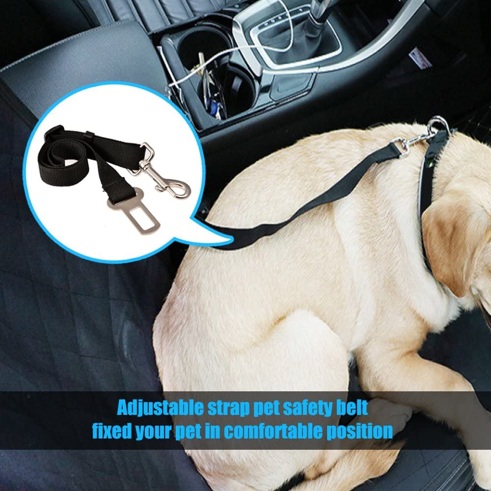  WZTO Protector de Coche para Perro, Asiento de Perro Impermeable Cubierta Antideslizante Durable Protector de Mascotas de Estilo Hamaca Universal con Cinturón de Seguridad 