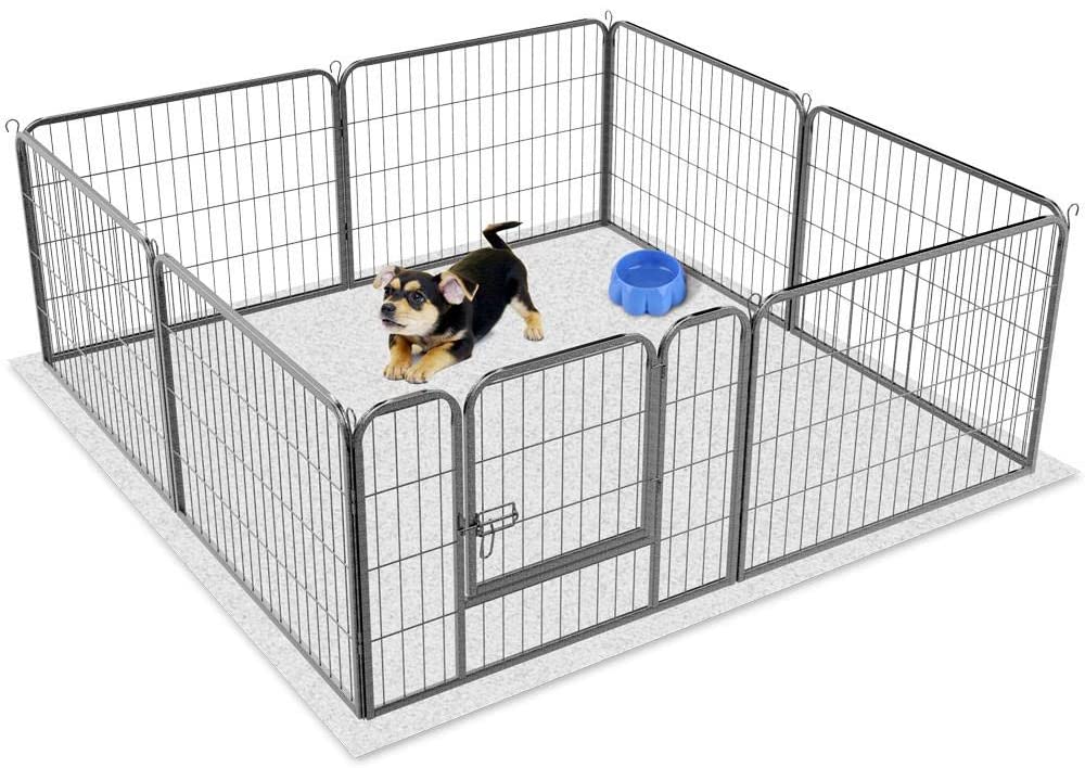  Yaheetech 8 Piezas 80 x 60 cm Parque Jaula para Perros Corral Plegable Valla para Mascota 