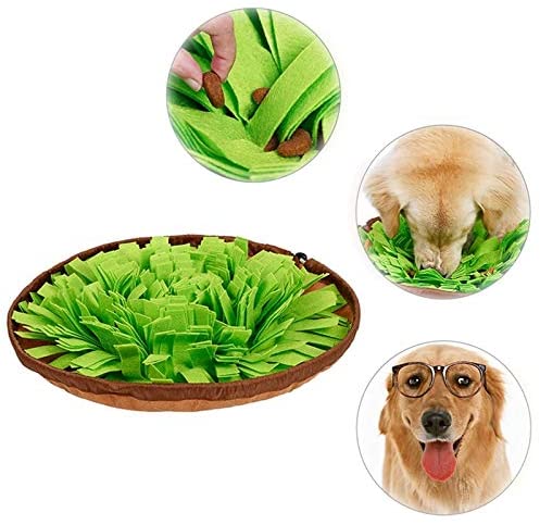  Yangdian juguete para mascotas interactivo, juguete para perros, redondo, almohadilla para oler de mascotas, lavable, manta de entrenamiento, tapete de alimentación para perros, multicolor 