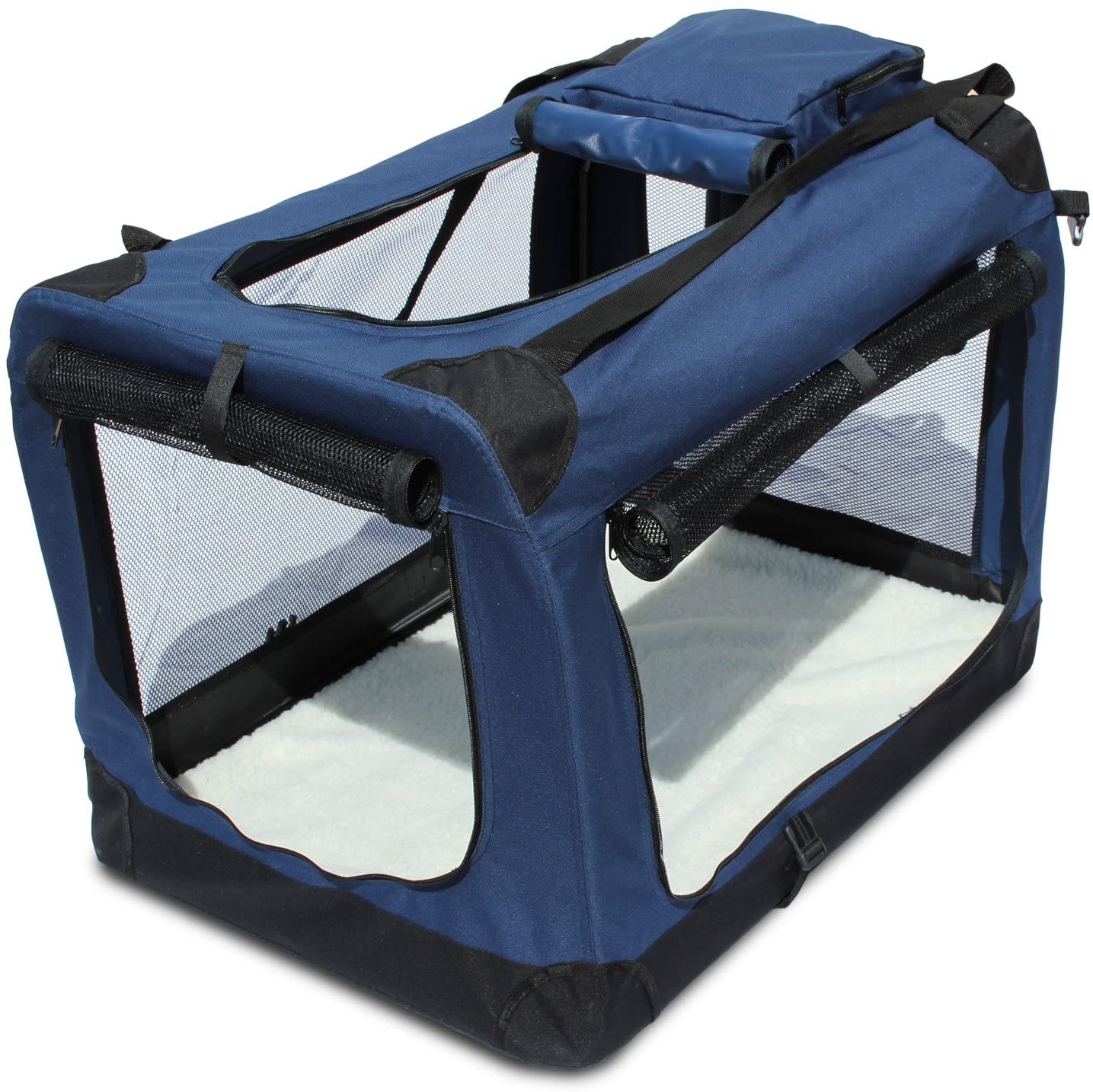  YATEK Transportin para Perros Plegable entradas Laterales y Superiores con Alta Visibilidad, Confort y Seguridad para tu Mascota (Tamaño M (60 x 42 x 42cm)) 