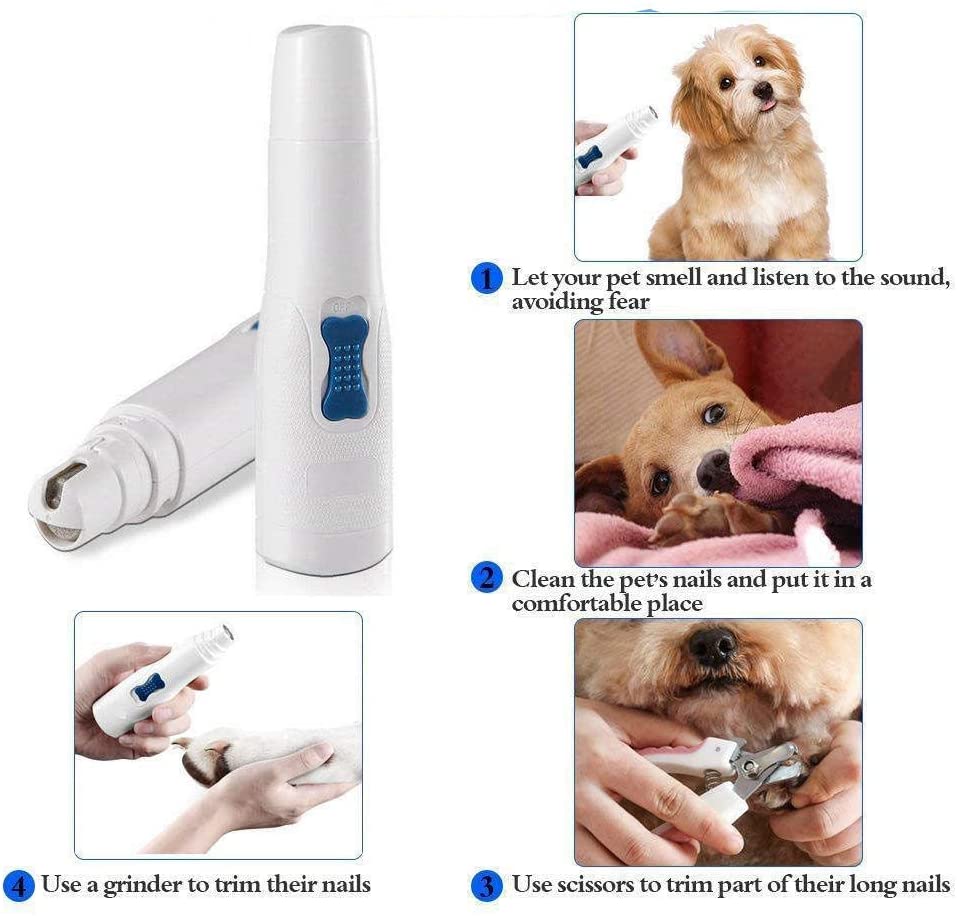  ZKDY Amoladora De Uñas para Mascotas Cortadora De Uñas para Perros Cortadoras De Patas Suaves Amoladora De Uñas Eléctrica Premium Aseo 