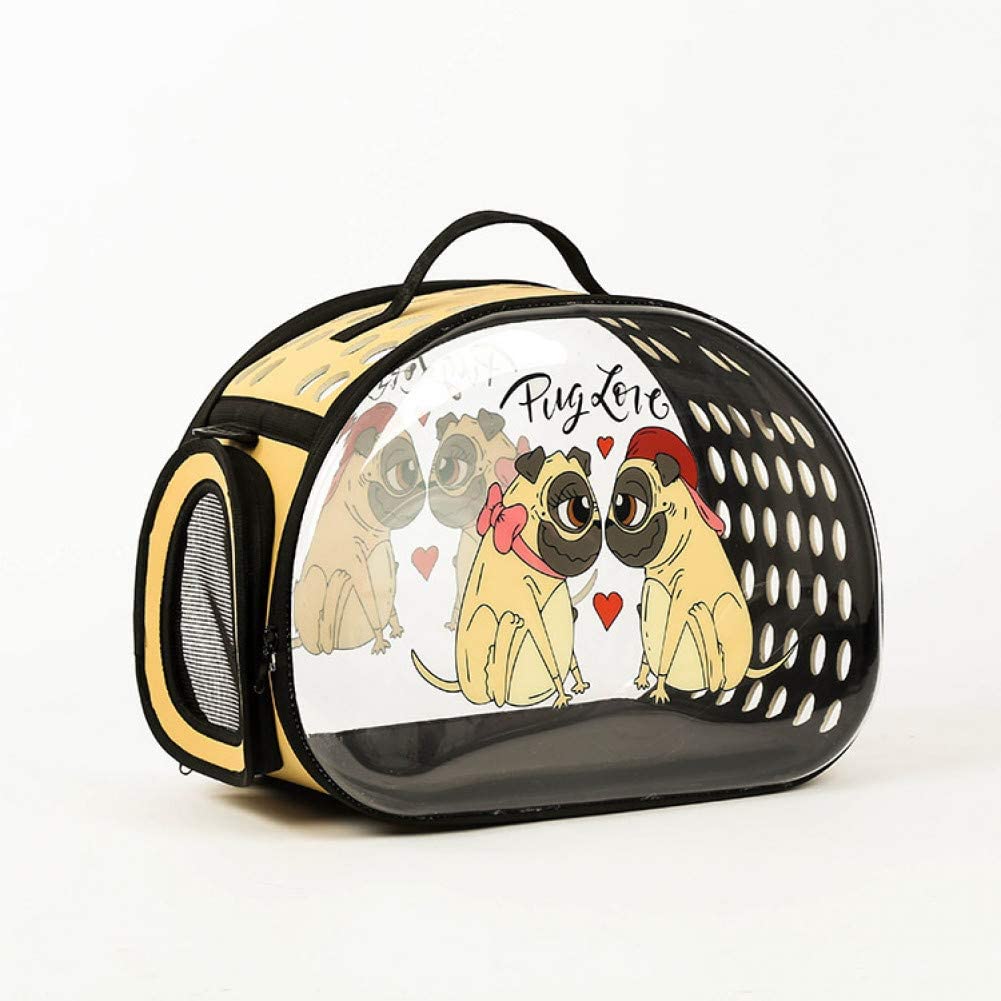  ZZSDG Bolso de Mensajero Transparente Mochila para Mascotas para Gatos Suministros para excursiones Portador de Cachorros Accesorios para Perros Bolso de Hombro para Porta Mascota 