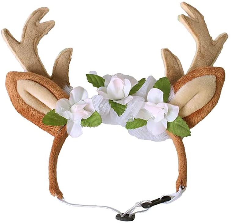  AchidistviQ - Diadema de Navidad con diseño de Orejas de Reno para decoración de Mascotas, Small 