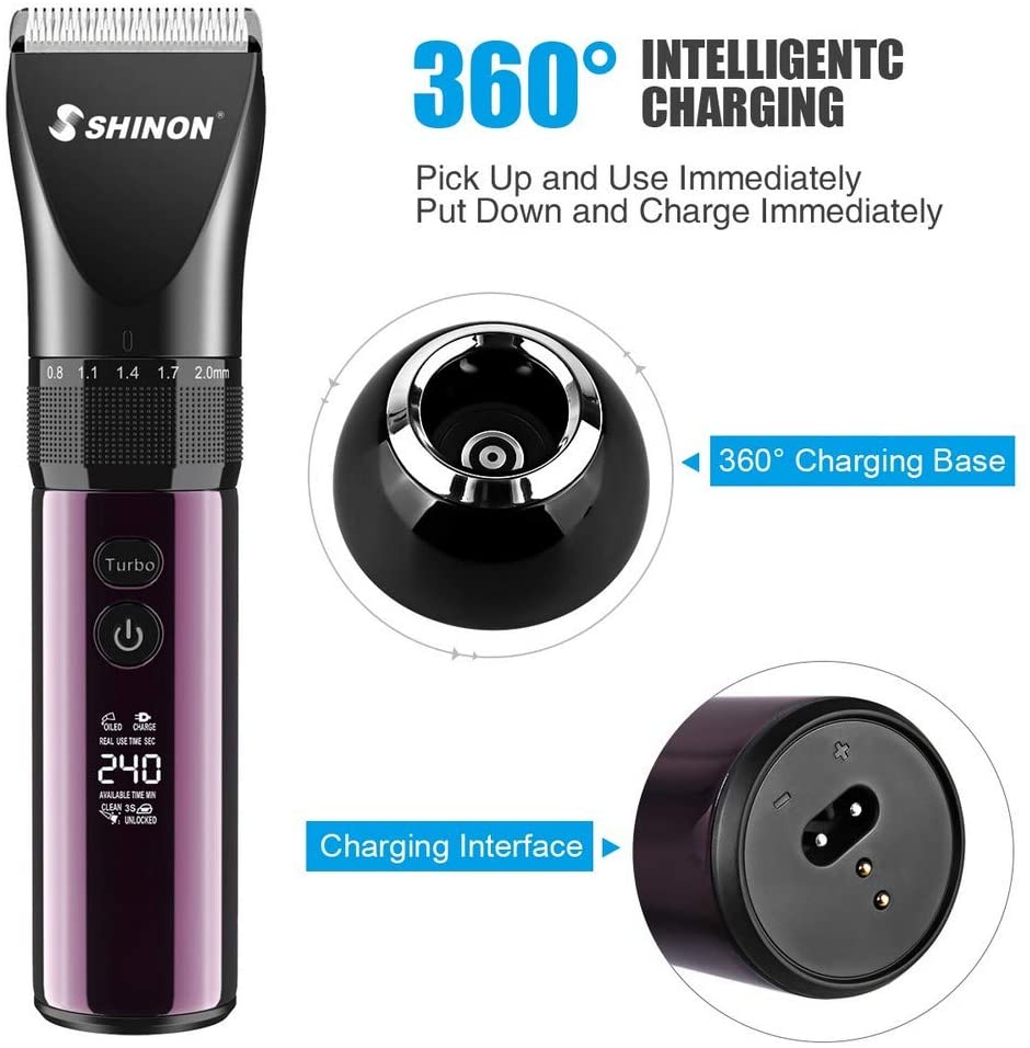  Advanced Ceramic Máquina de Cortar Pelo Profesional Cortapelos Hombre Corte Pelo, TTMOW Batería 2200mah - 240 min de Trabajo de Precisión Barbero Electrico con Pantalla LCD y Estación de Carga 