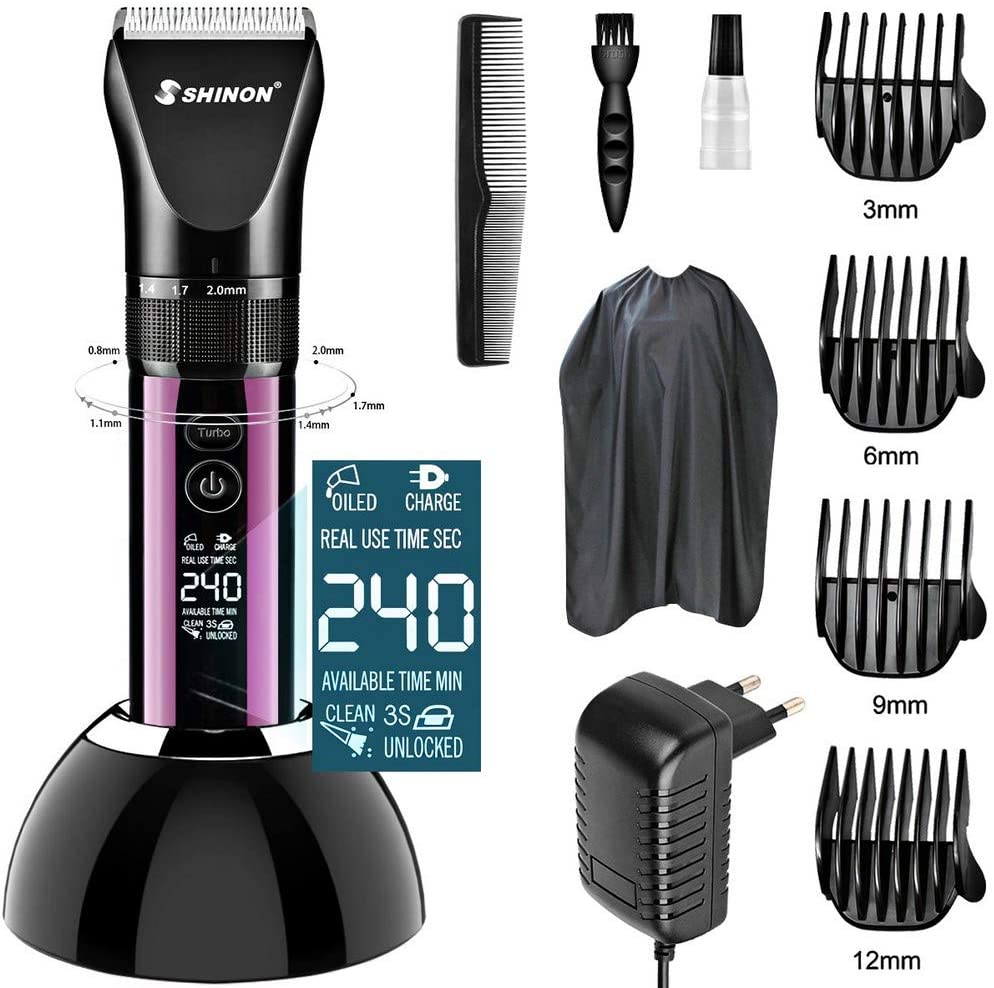  Advanced Ceramic Máquina de Cortar Pelo Profesional Cortapelos Hombre Corte Pelo, TTMOW Batería 2200mah - 240 min de Trabajo de Precisión Barbero Electrico con Pantalla LCD y Estación de Carga 