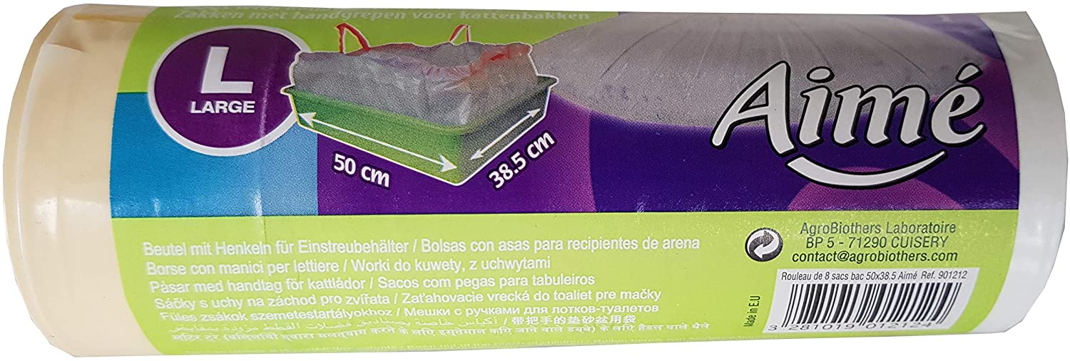  Agrobiothers 901212 Rollo de 8 Bolsas para Bandejas Sanitarias, 50 x 38.5 cm 