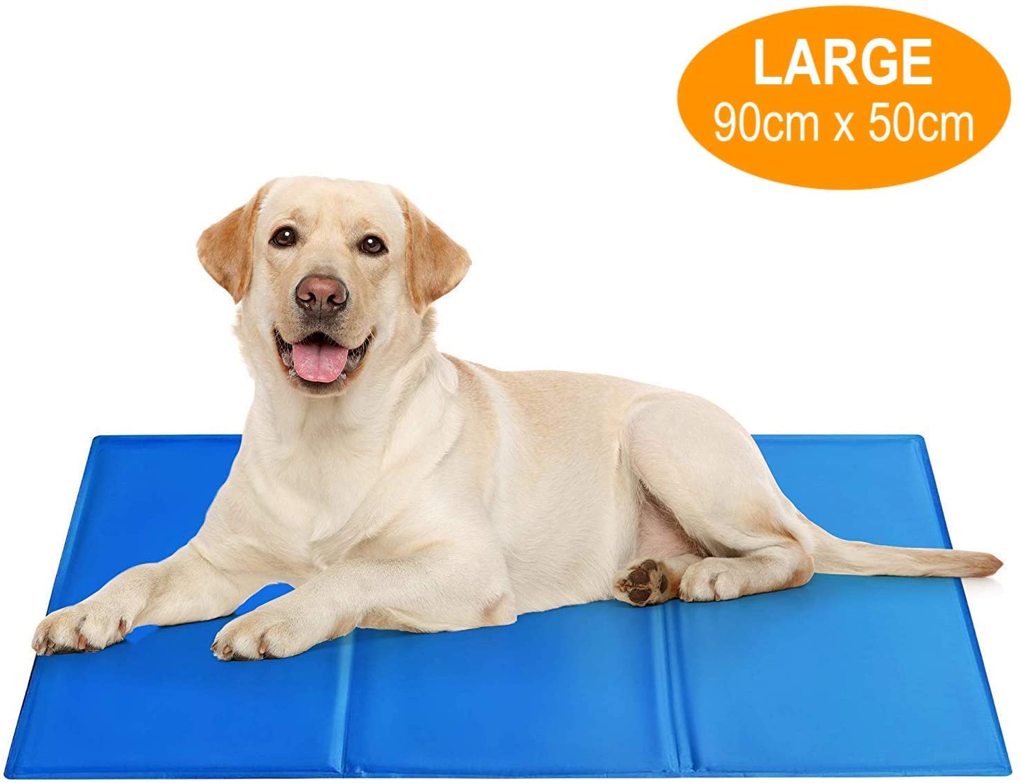  Alfombrilla Refrigeracion del Perro, Grande 90x50cm - Cama Manta Refrescante para Mascotas Perros Gatos Verano - Impermeable, Ligero & Resistente a la Punción - Auto-Enfriamiento Almohadilla de Gel 