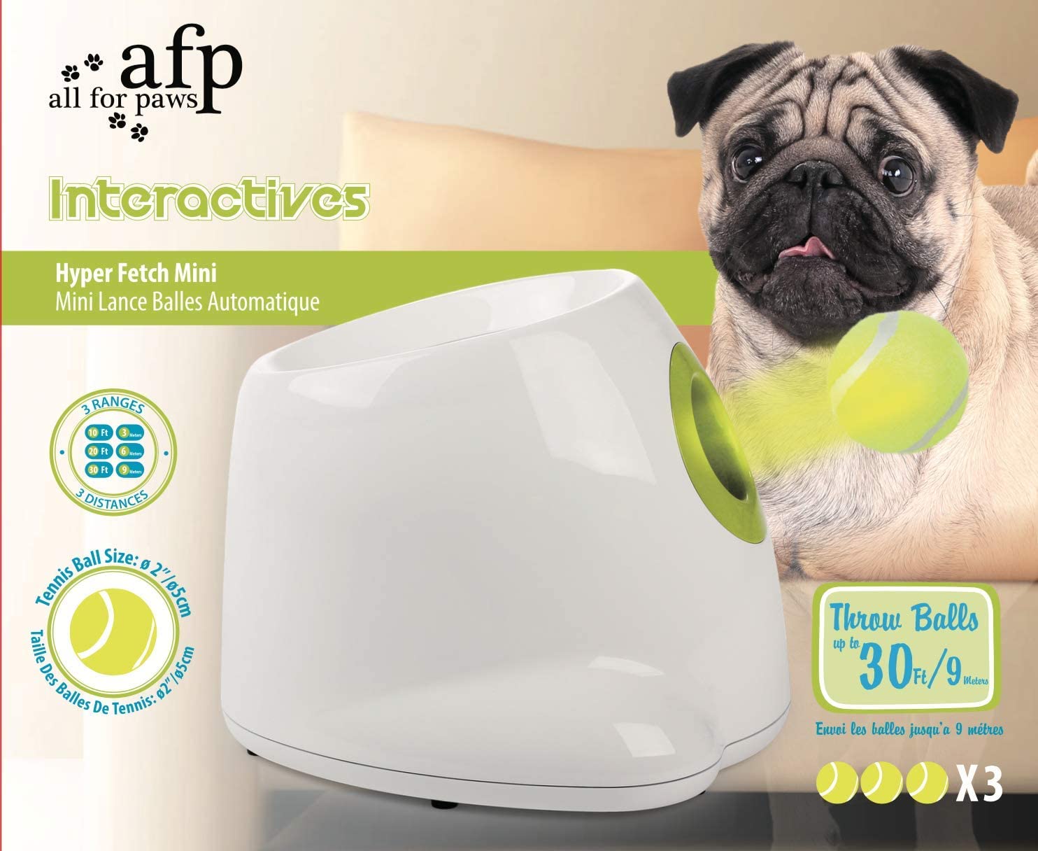  ALL FOR PAWS AFP3196 Lanza Pelotas Hyper Fetch Mini Interactive 