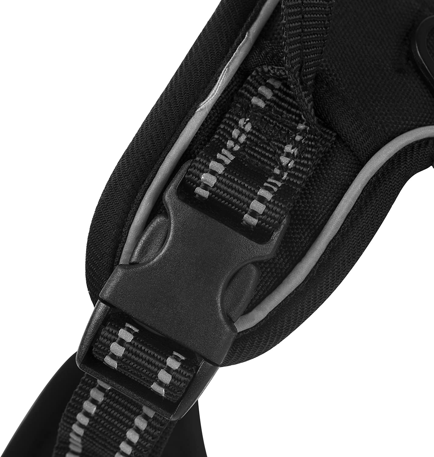  Allmonex Arnes para Perro Ajustable Collar Sin Tiron Ergonomico y Resistente Comodo Pet Vest with Handle para Paseo Correr Deporte Bono Correa 120 cm Padre (Chico, Negro) 