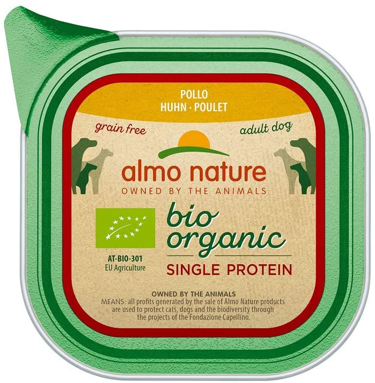  Almo Nature Bio Organic Single Protein Pollo 150 G - Alimento húmedo sin cereales Monoproteico para perros adultos 