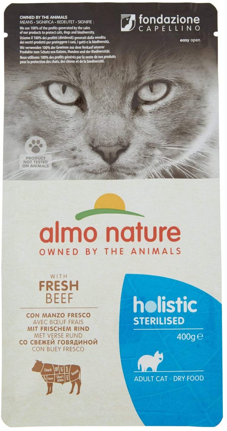  almo nature Cat Dry PFC Holistic Sterilized Buey, 400 g 