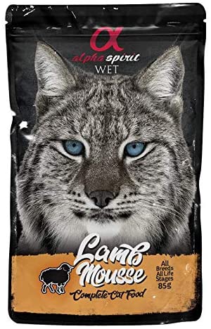  ALPHA SPIRIT Comida Húmeda para Gato Pouch Mousse Cordero 24 Sobres x 85grs 