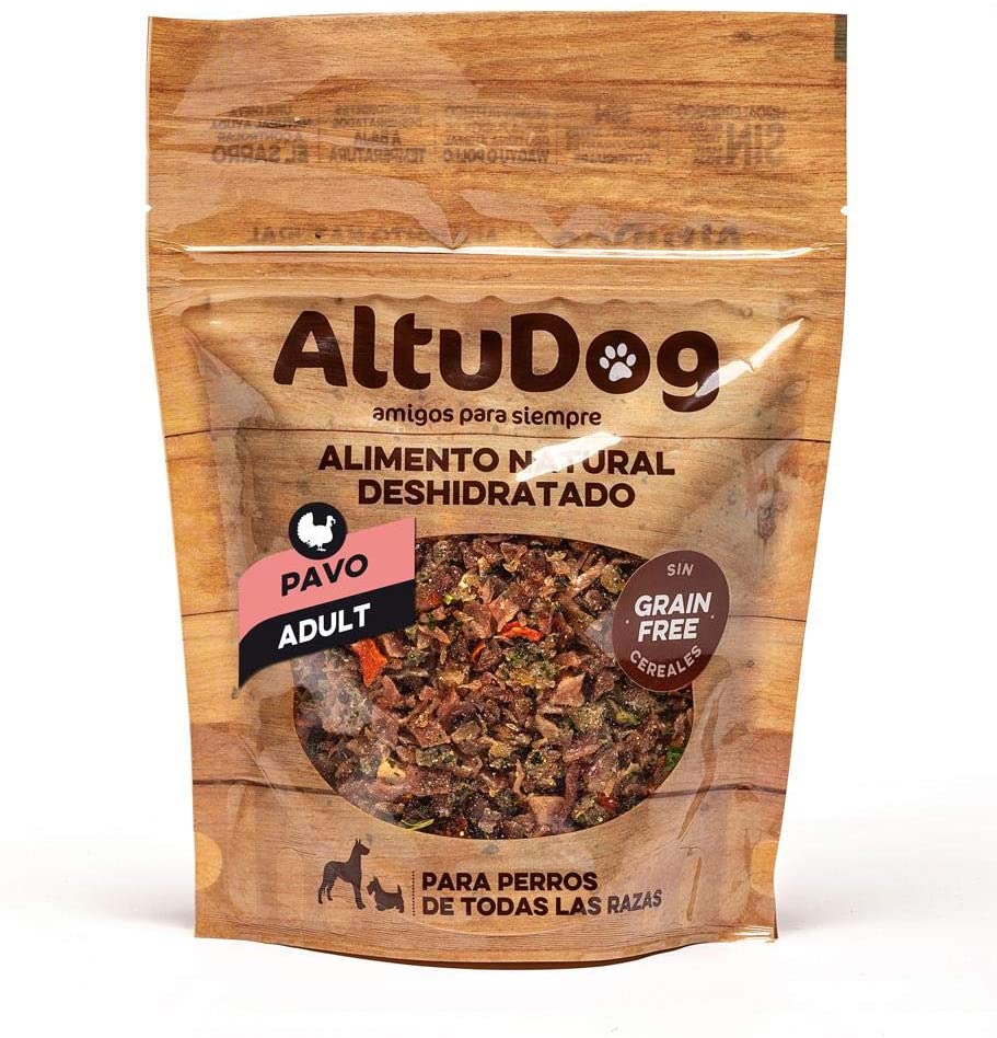  ALTUDOG Alimento Natural deshidratado para Perros Adultos Pavo SIN Cereales Adult 250g - Comida Natural para Perros (10x250g) 