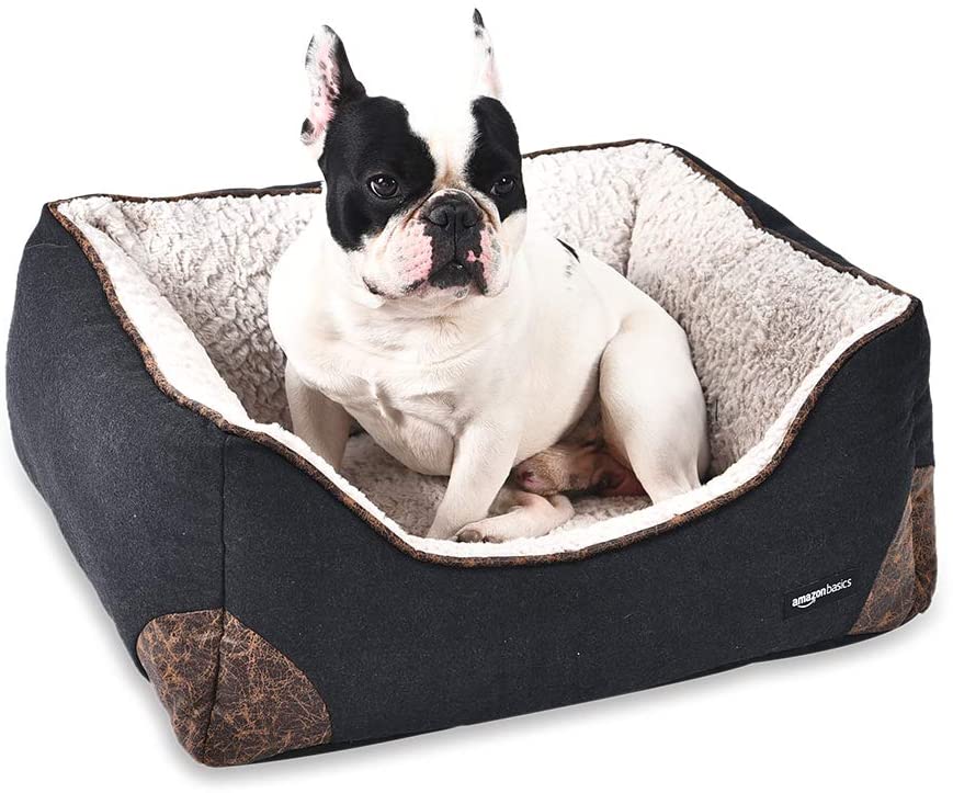  AmazonBasics Cama para mascotas, de tamaño pequeño, negro 