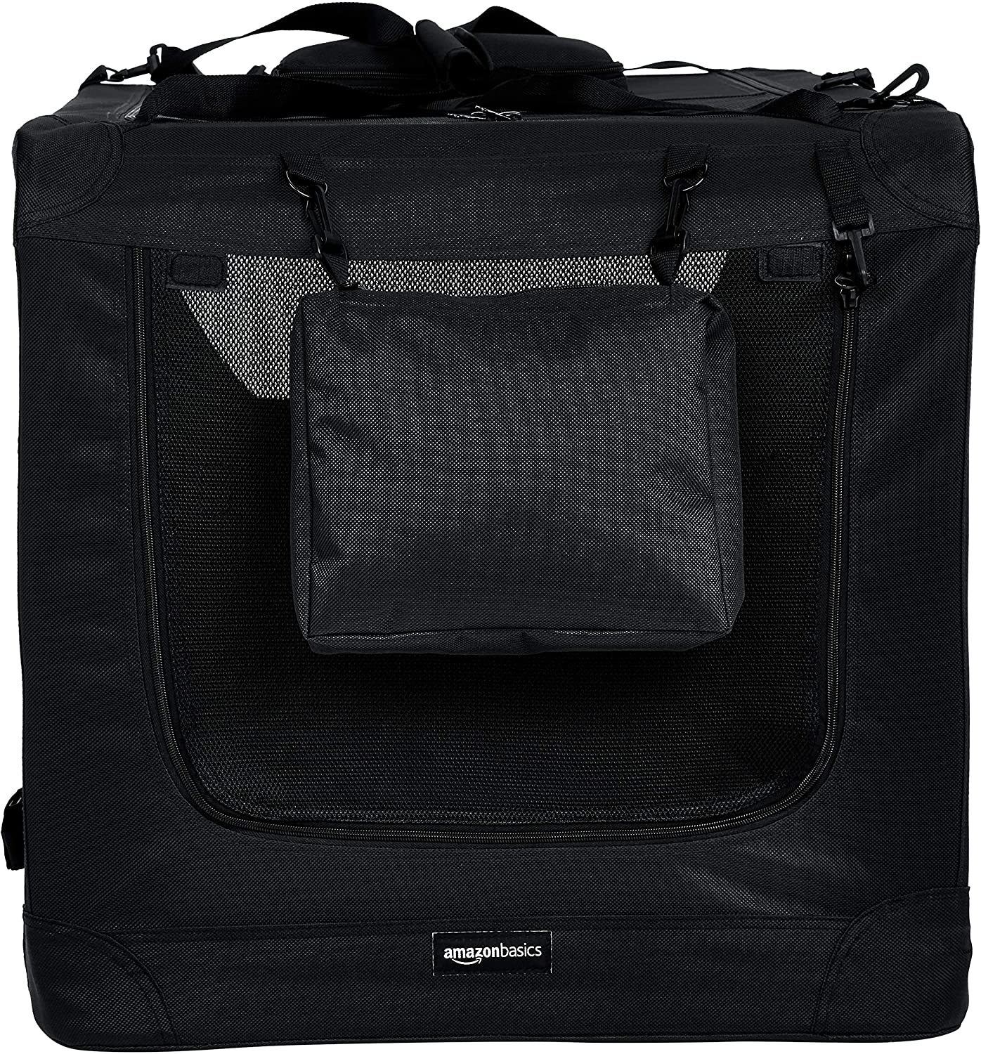  AmazonBasics – Transportín para mascotas abatible, transportable y suave de gran calidad, 91 cm, Negro 