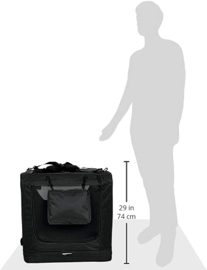  AmazonBasics – Transportín para mascotas abatible, transportable y suave de gran calidad, 91 cm, Negro 