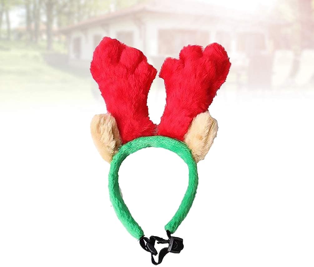  Amosfun diadema de astas de reno de navidad de gato de perro mascota con campanas para cachorro gatito perros pequeños gatos l 