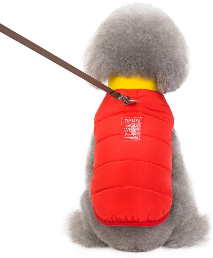  AMURAO Ropa de Perro de caniche de Invierno Chaqueta de plumón de Perrito cálido Chaleco de arnés Traje de Abrigo de Mascota pequeña Impermeable 