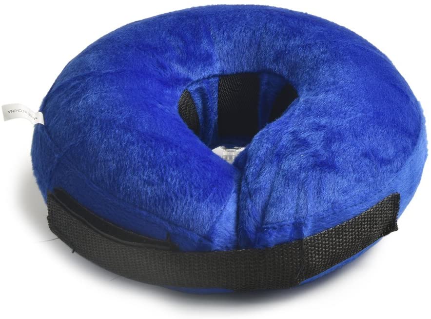  AMZTM Collar De Perro Inflable De Recuperación De Mascotas-Cuello Protector Suave para Perros Gatos（Pequeño，Azul） 