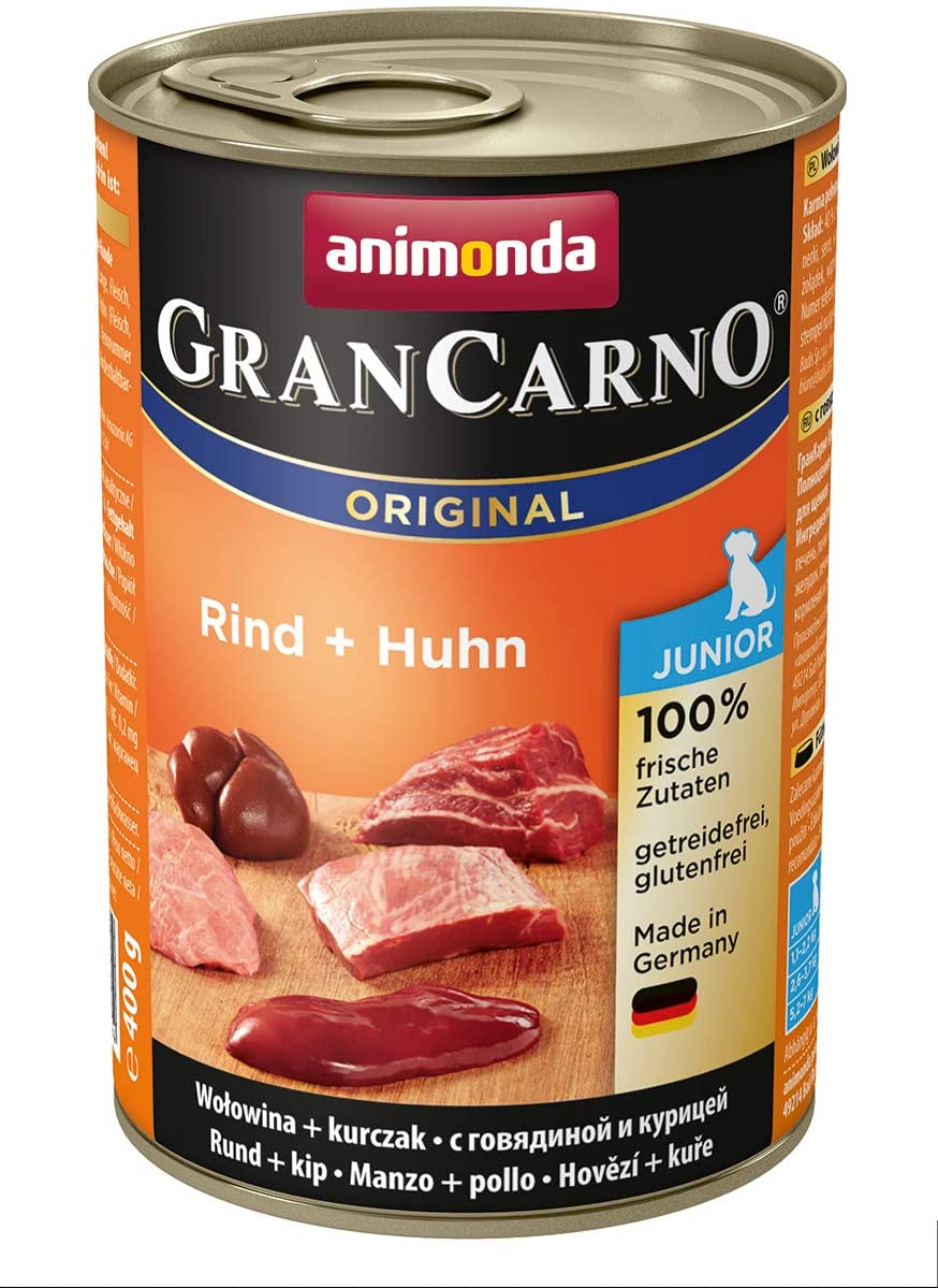  Animonda Comida para Perros GranCarno Junior, Comida húmeda para Perros en Crecimiento, Diferentes sabores 