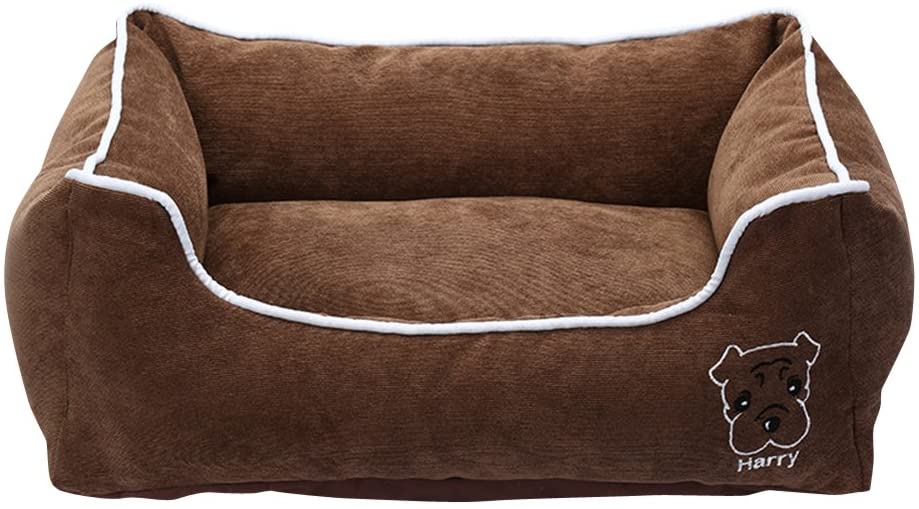  Anyu Cama para Perro Cama de Mascota Suave al Agua Fácil Limpieza Café S 