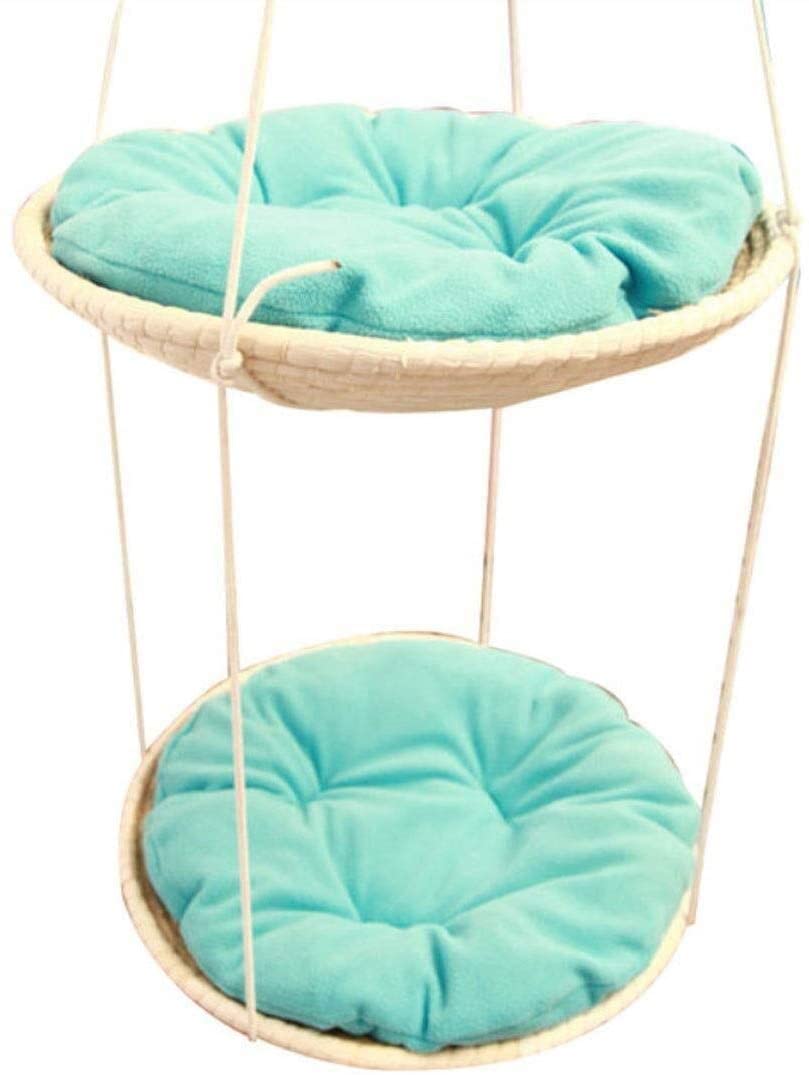  AYWJ Cama de Escalada Gato Pajita Hamaca Gato Mascota Desmontable Acogedor no tóxico cojín (Color : A, Size : Two Floors) 