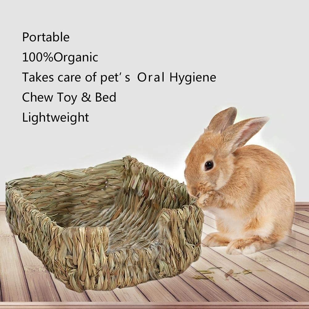  AYWJ YAN Natural Heno Nido Masticar Juguete Cama para Gerbils, Conejo, Hámster, Chinchillas, Cobayas, Hurón, Animales Pequeños 