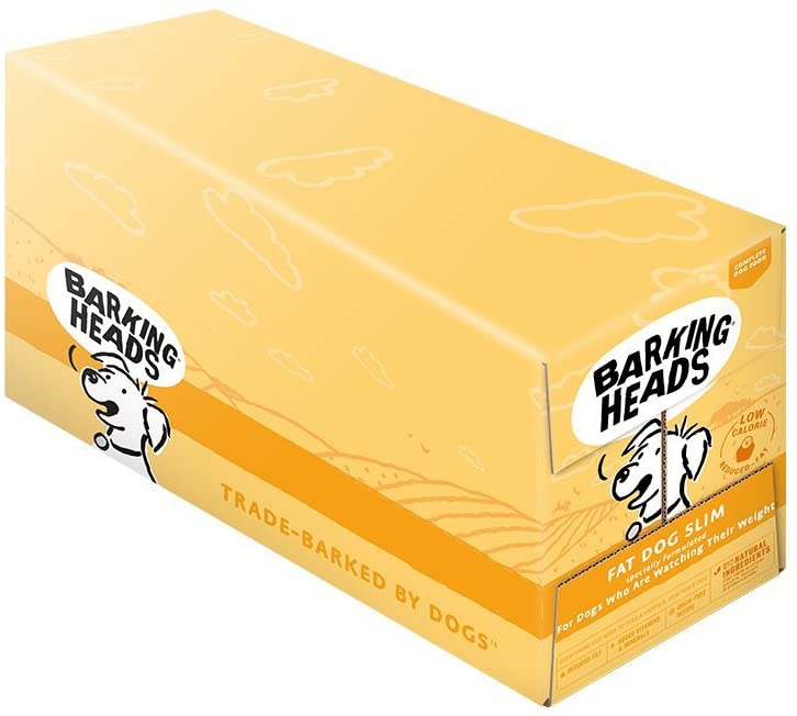  Barking Heads Comida Húmeda para Perros baja en calorías - Fat Dog Slim - Pollo de corral sin aromas artificiales, 85% Natural, Receta baja en calorías sin cereales (10 x 300 g) 