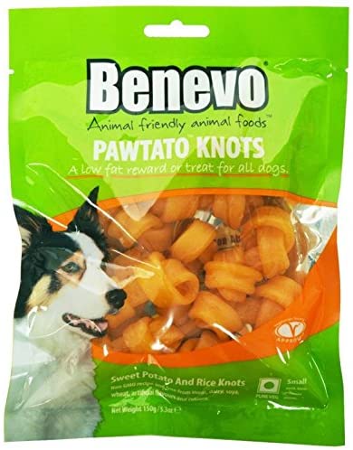  benevo pawtato Knots 2 unidades 300 g (2 x 150 g) – Vegano)/vegetarisch – kauknochen en forma de nodos 