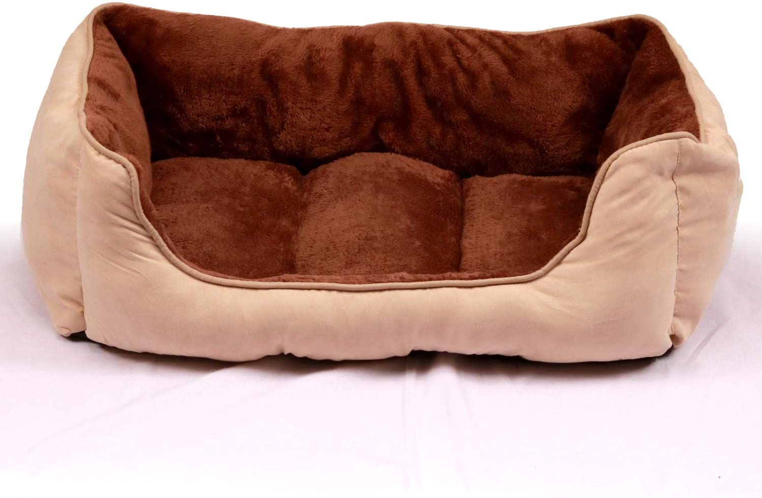  BIGLUFU Casa Cómoda para Mascotas, Cama para Perros, Sofá para Perros (S, Marrón) 