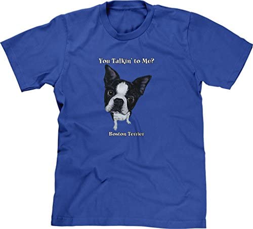  Blittzen – Camiseta de Manga Corta para Hombre You Talkin to Me – Boston Terrier 