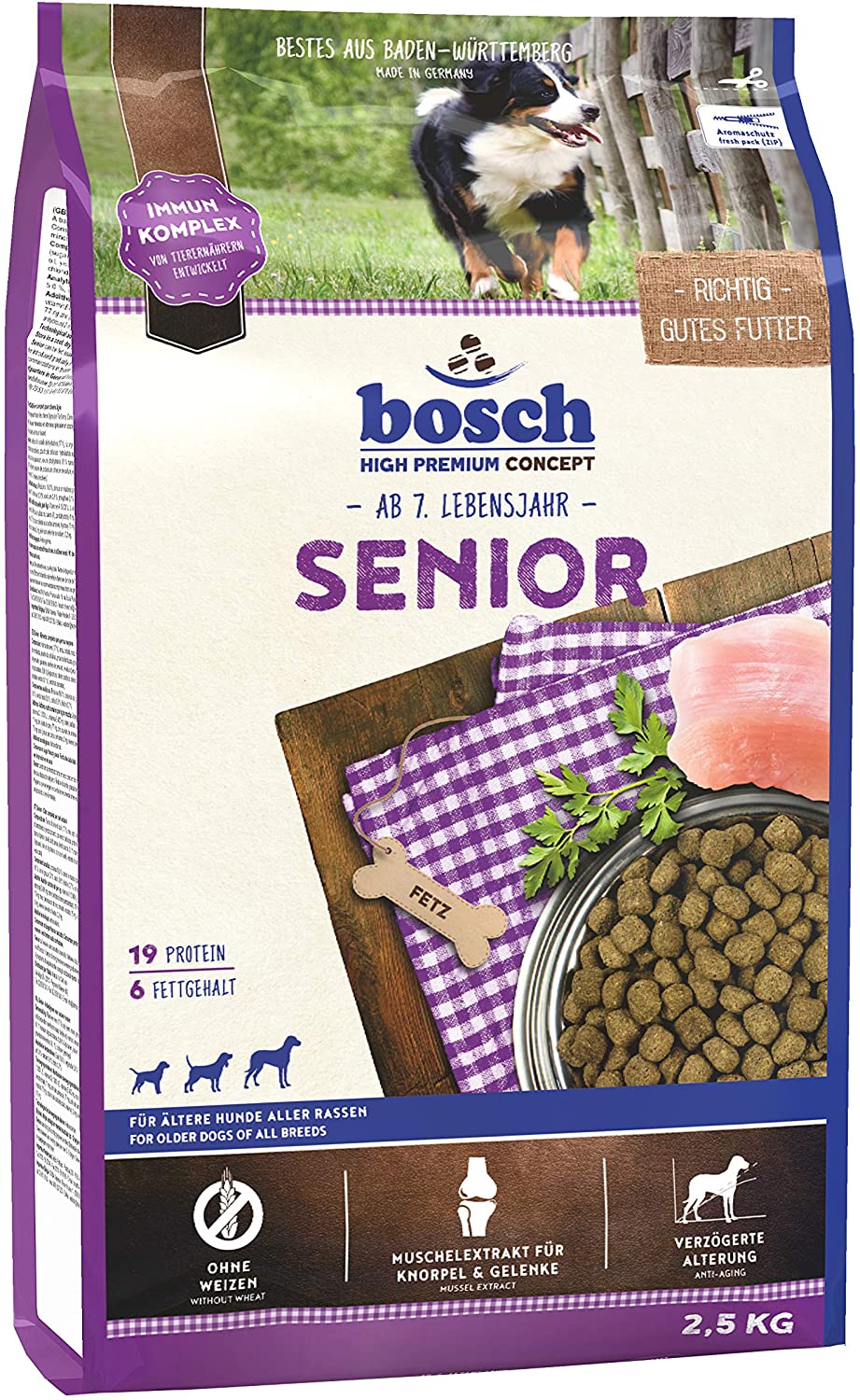  bosch HPC Senior | Comida seca para perros mayores de todas las razas | 12,5 kg 