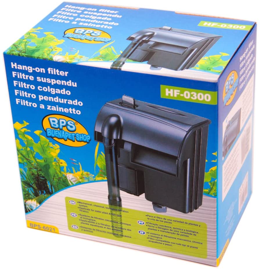  BPS (R Filtro Profesional Acuario, Filtro Externo de Mochila para Pecera，Ahorro de Energía.（3.5W,290L/H） BPS-6021 