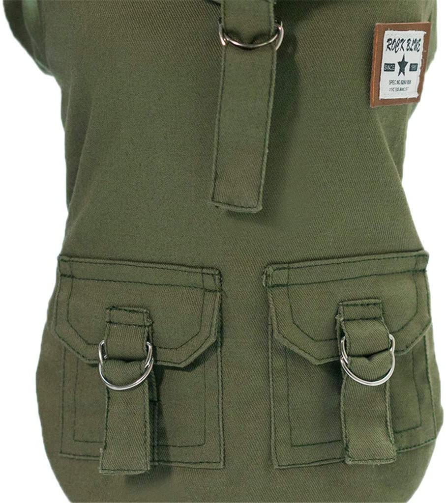  BXFUL Ropa para Perros Ropa De Invierno, Mascotas Militar Capa De La Chaqueta De La Chaqueta del Chaleco Ropa De Invierno, Conveniente para Pequeñas, Medianas Y Grandes Perros (XL,Verde) 