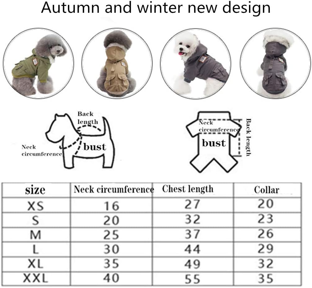  BXFUL Ropa para Perros Ropa De Invierno, Mascotas Militar Capa De La Chaqueta De La Chaqueta del Chaleco Ropa De Invierno, Conveniente para Pequeñas, Medianas Y Grandes Perros (XL,Verde) 