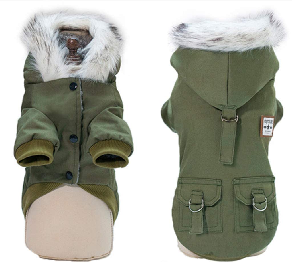  BXFUL Ropa para Perros Ropa De Invierno, Mascotas Militar Capa De La Chaqueta De La Chaqueta del Chaleco Ropa De Invierno, Conveniente para Pequeñas, Medianas Y Grandes Perros (XL,Verde) 