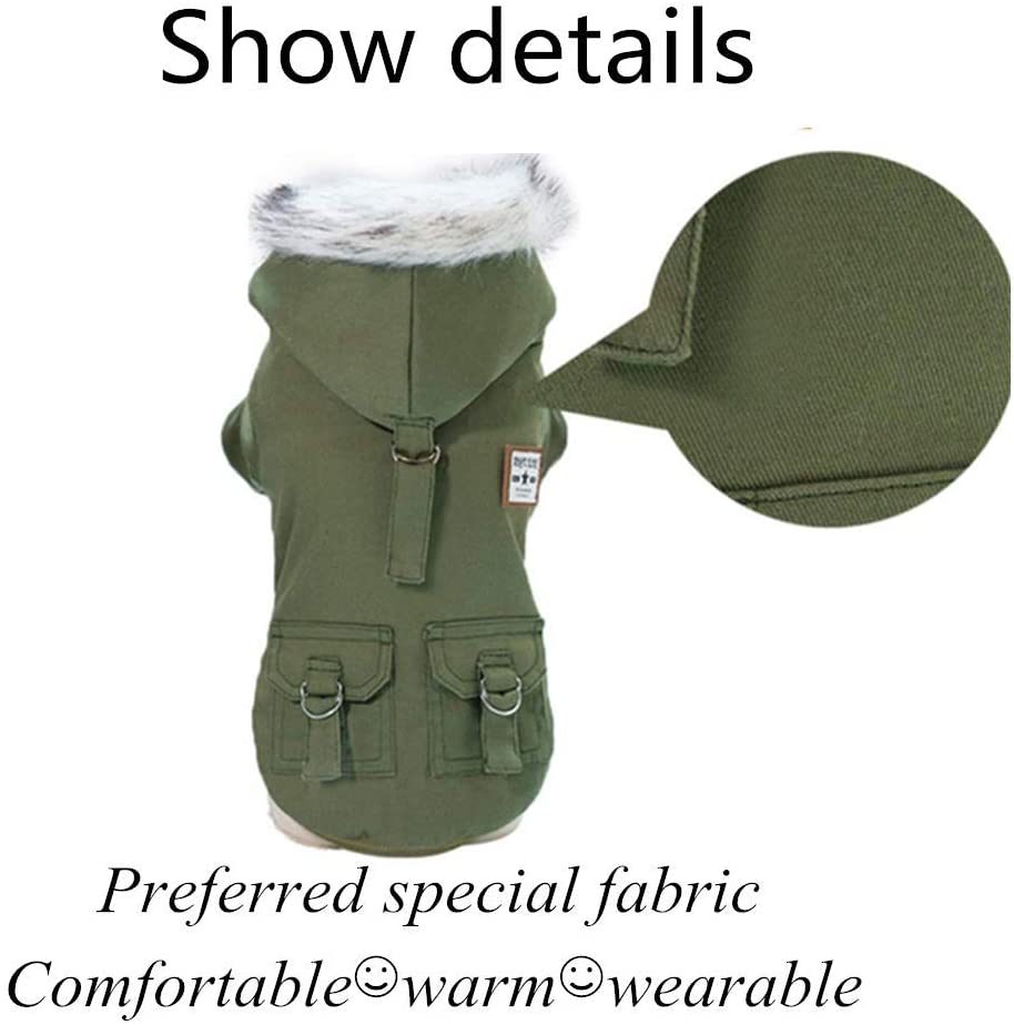  BXFUL Ropa para Perros Ropa De Invierno, Mascotas Militar Capa De La Chaqueta De La Chaqueta del Chaleco Ropa De Invierno, Conveniente para Pequeñas, Medianas Y Grandes Perros (XL,Verde) 