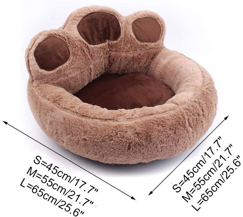  Cama Para Mascotas Cama De Perro Cama De Dormir Para Gatos Cama De Perro De Forma Redonda Wo Cat Litter Suministros Para Mascotas Otoño Almohada De Perro Mascota Pata De Oso De Invierno ,01,62x68cm 