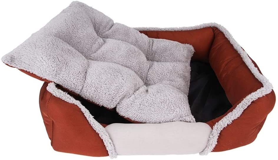  Cama para mascotas Súper felpa camas for mascotas, arena for gatos creativo del cojín Otoño Invierno Cálido Cama for perros mascotas transpirable Nido, Especificación: 66 * 54cm ( Color : Brown ) 