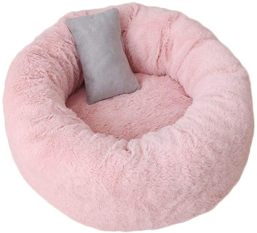  Cama para Perros Piel sintética Peluche Redondo Donut Lavable Suave Resistente Perros Cojín Alfombrilla para Mascotas Cachorro Manta de Descanso 