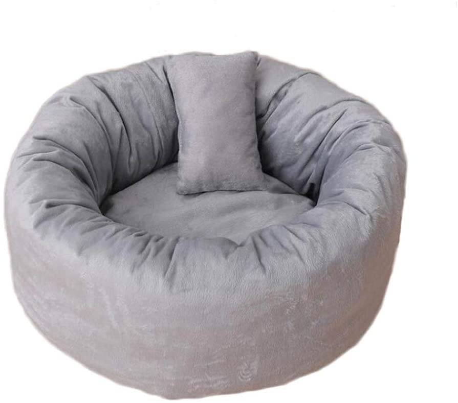  Cama para Perros Piel sintética Peluche Redondo Donut Lavable Suave Resistente Perros Cojín Alfombrilla para Mascotas Cachorro Manta de Descanso 