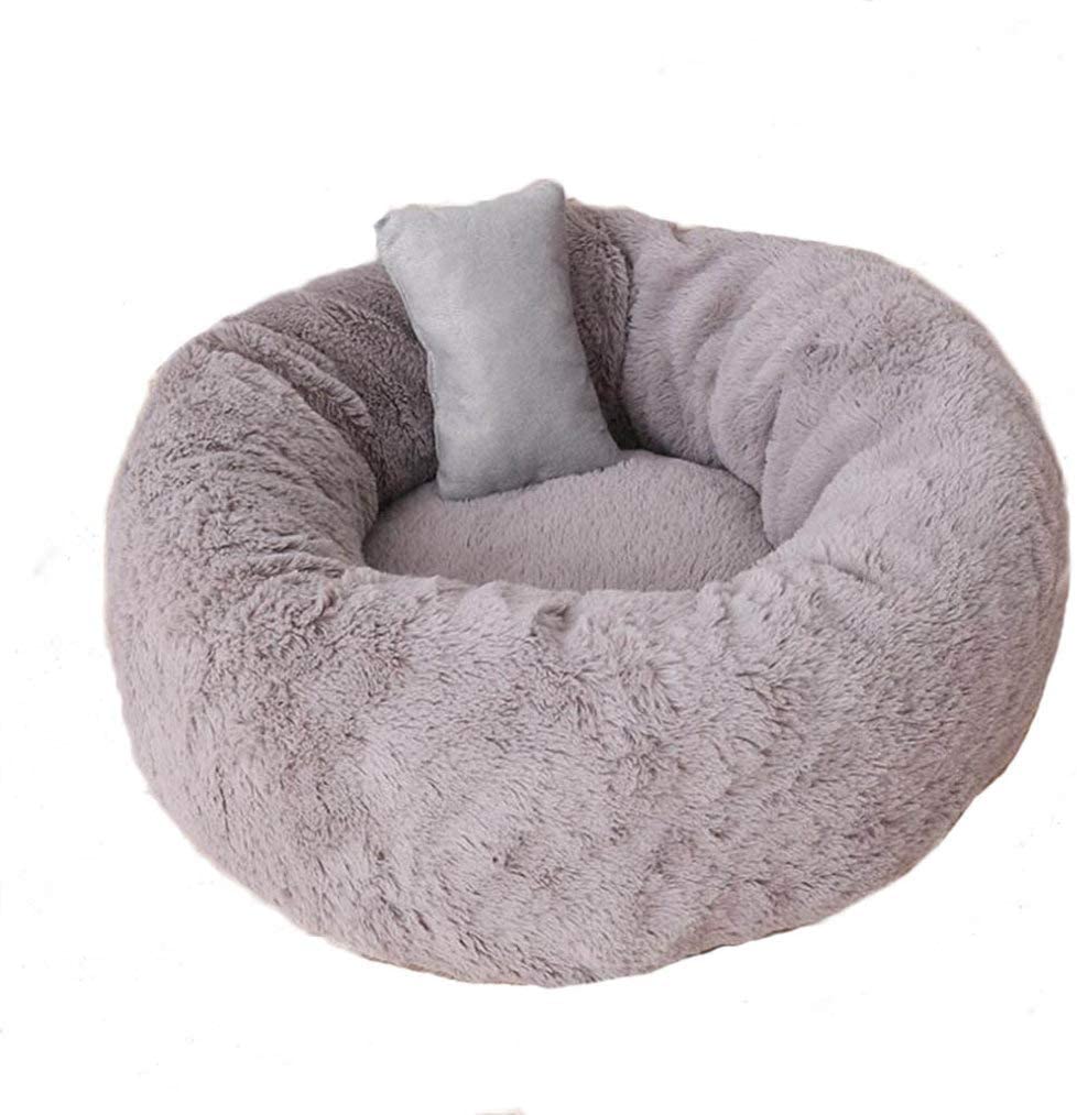  Cama para Perros Piel sintética Peluche Redondo Donut Lavable Suave Resistente Perros Cojín Alfombrilla para Mascotas Cachorro Manta de Descanso 