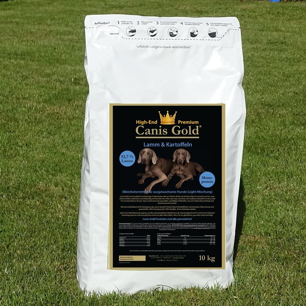  Canis Oro 5 Kg Light 52,7% Cordero patatas | monopro calcárea | getreidefreies Super Premium Perros trockenfutter 