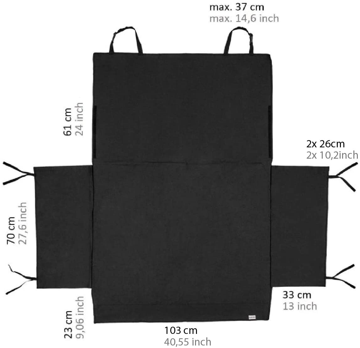  CARTECO Alfombrilla Universal para Maletero con protección Lateral en Negro, Alfombra Protectora para Maletero, Funda para Maletero, colchoneta para Maletero 