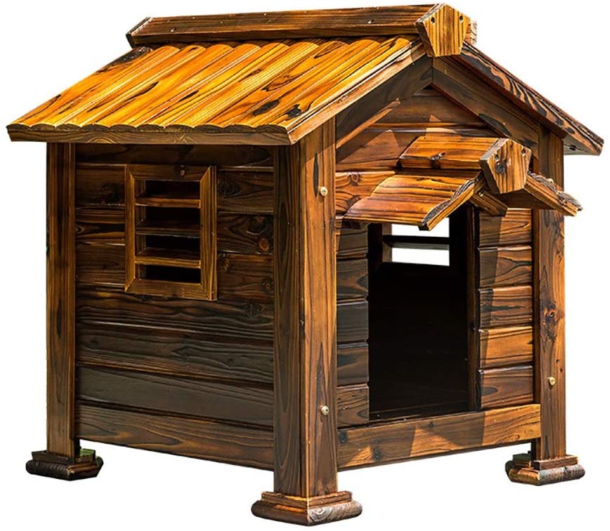  Casa para mascotas Medio perrera del perro del perrito del perro Casa de perro mascota de la perrera con tejado a dos aguas for el hogar Un especial for su mascota al aire libre casa del animal domést 