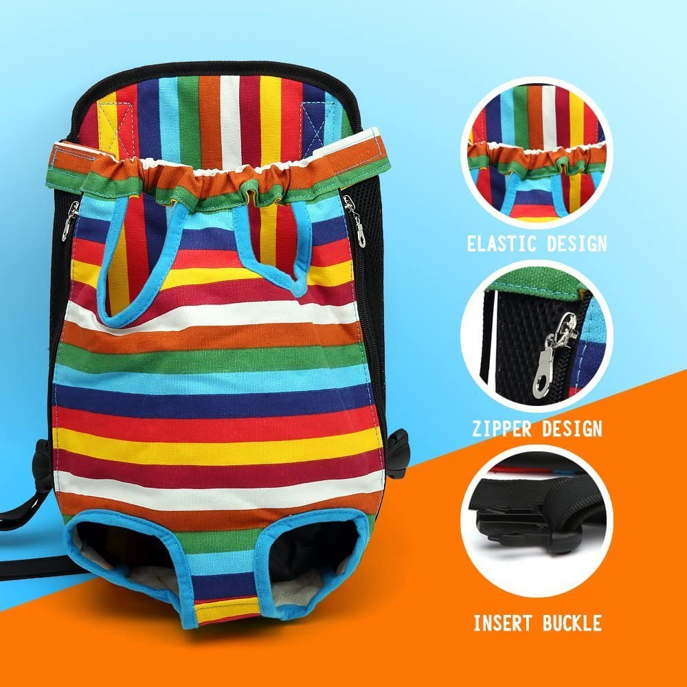  Case Wonder Mochila para Perro Y Gato - Cabeza y Piernas Fuera Portátil Adjustable Viaje Bolsa Backpack Frontal Pack de Transporte para Mascota Perro Gato y Cachorros(S) 